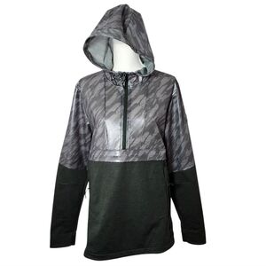 Under Armour Storm Green And Gray Camo 1/2 Zip Hooded‎ Jacket Size Medium